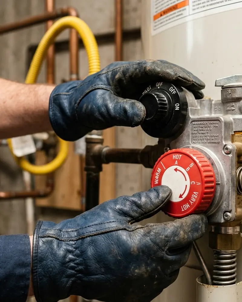 Close-up of Leak Detection & Repair work by Water Heater Jockey in Alplaus